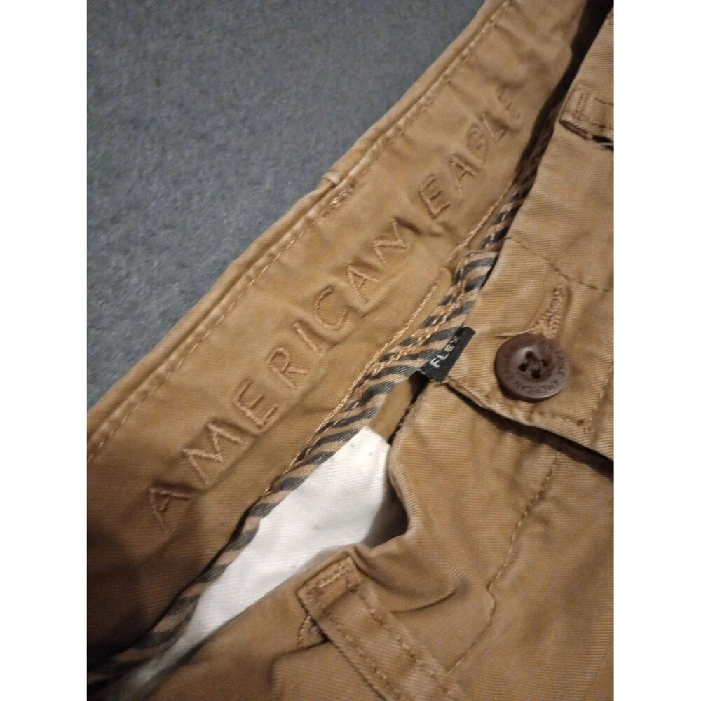 American Eagle Flex Chino Pants Men 32x34 Khaki Slim Stretch Athletic Skinny